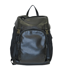 Backpack, Nylon / Napa, Black, 3